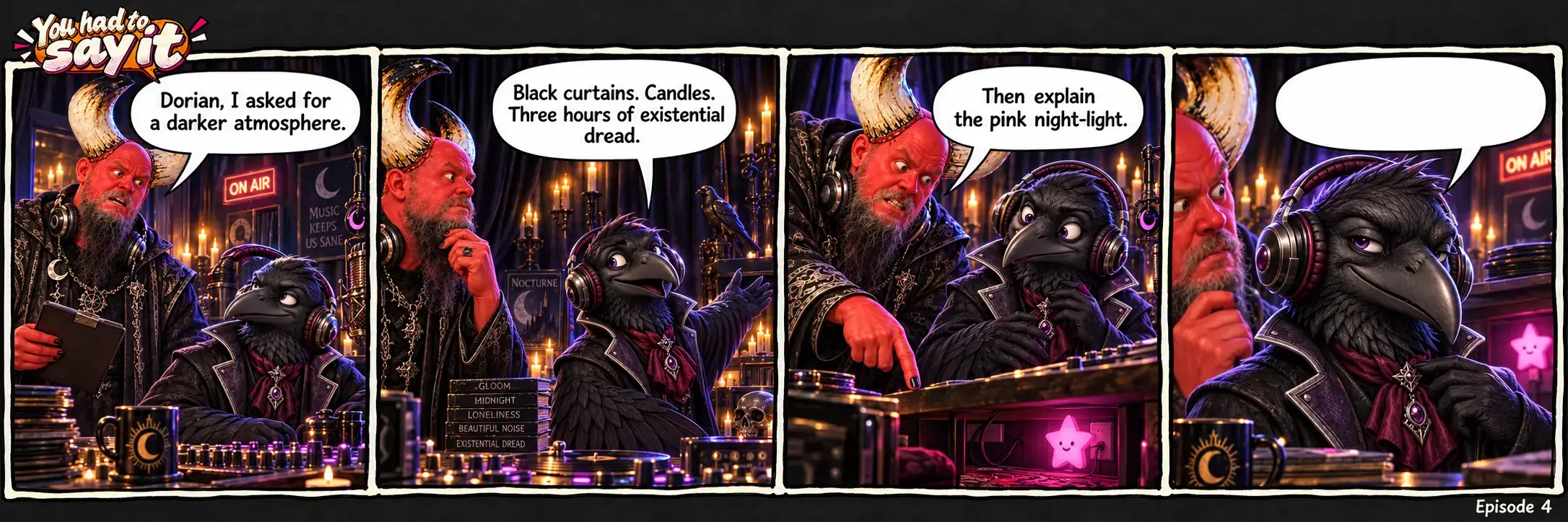 Episode 4: Pink Shaming. Fill the empty final speech bubble.