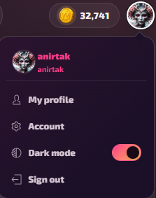 Profile menu